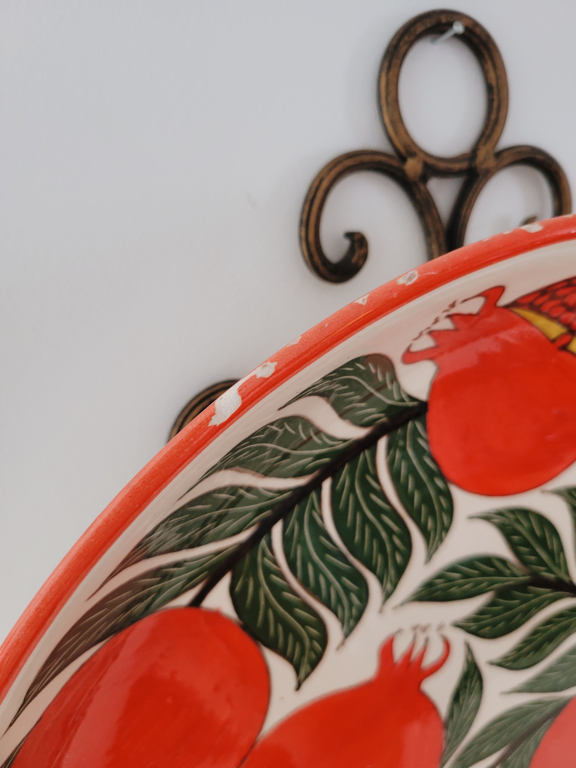 Vintage Hand-Painted Pomegranate Plate — view 3