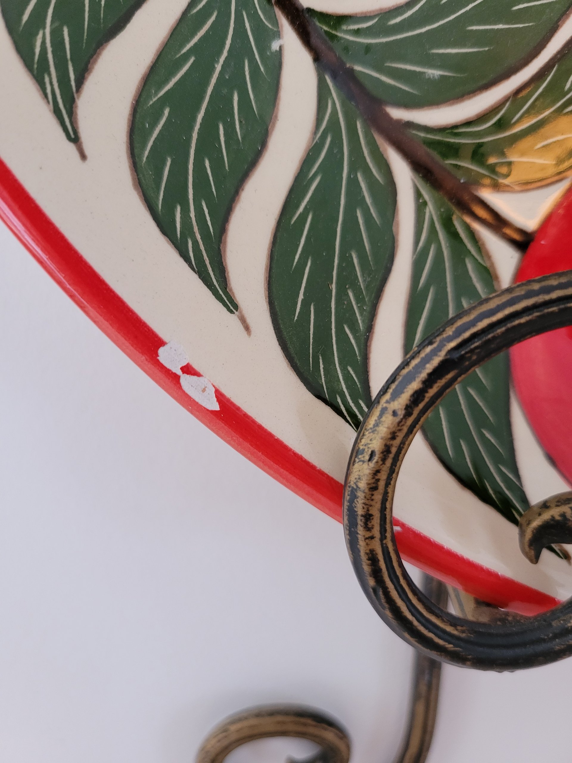 Vintage Hand-Painted Pomegranate Plate — view 4