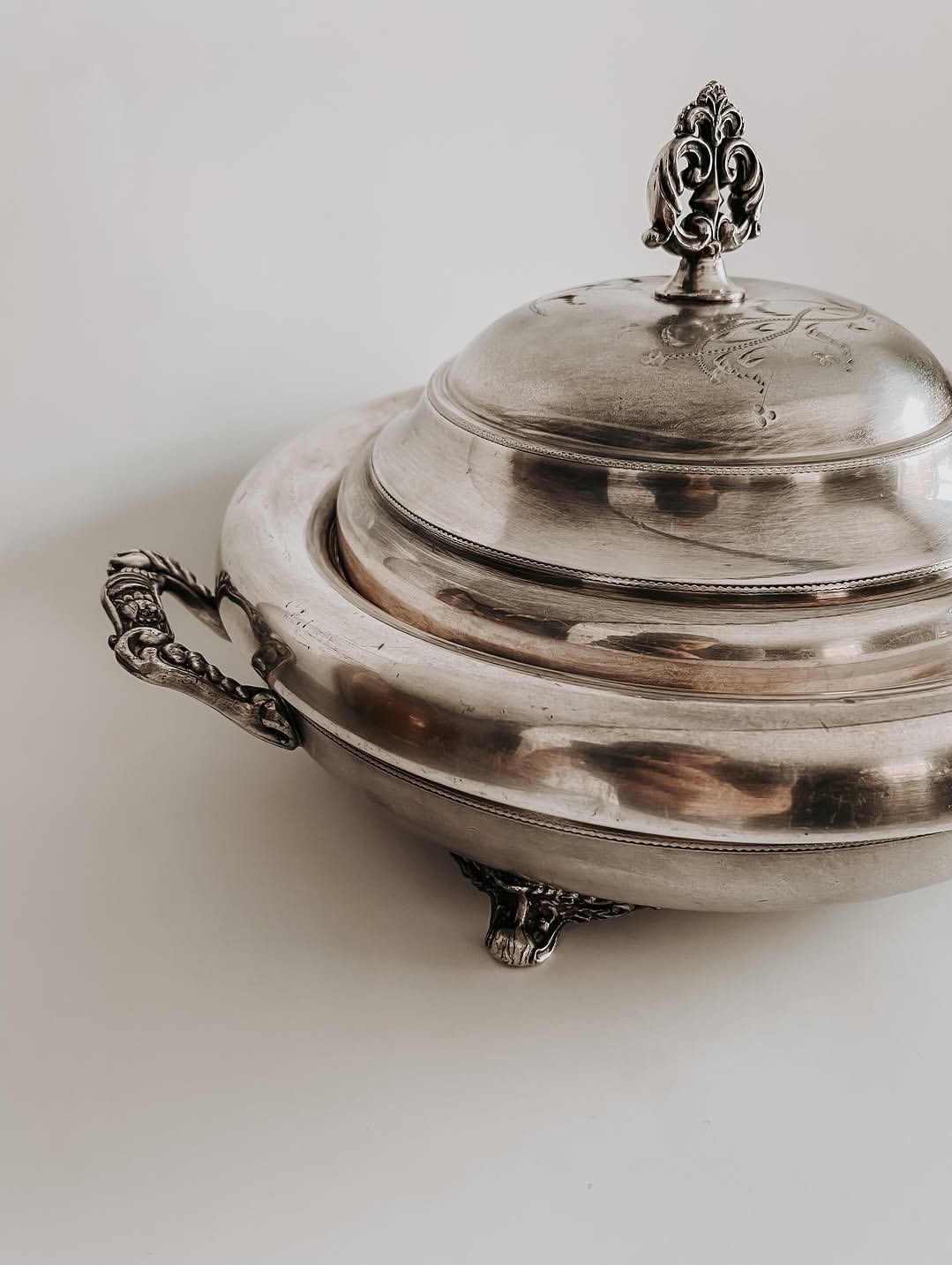 Antique Monarch Plate Lidded Serving Dish — view 2