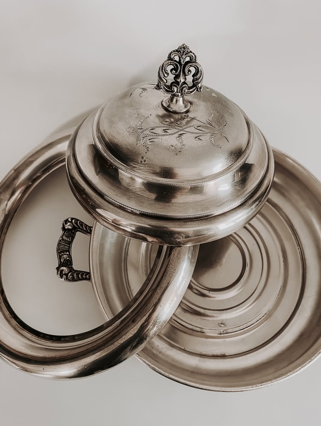 Antique Monarch Plate Lidded Serving Dish — view 5