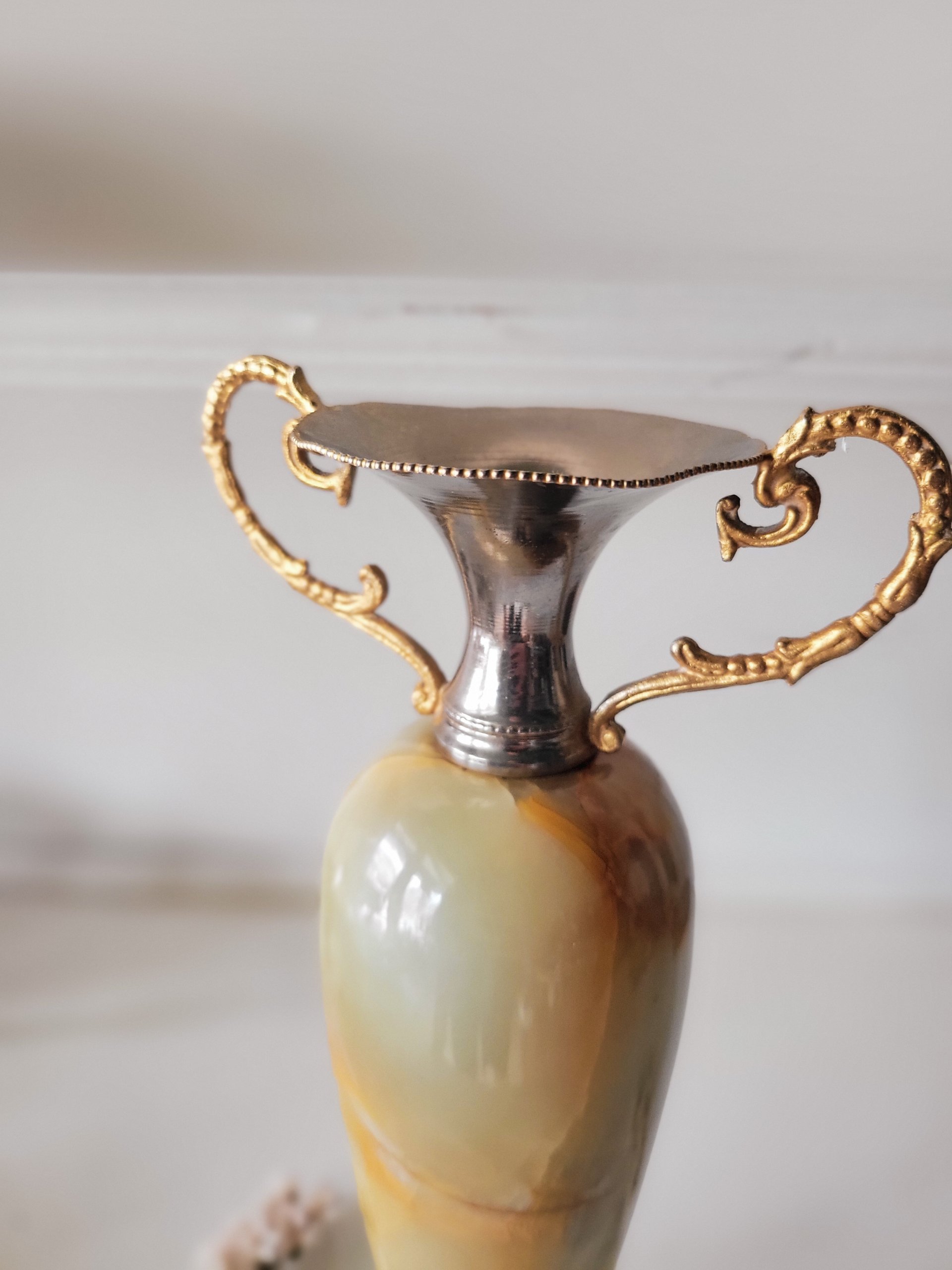 Carved Green Onyx Trophy Vase — view 2