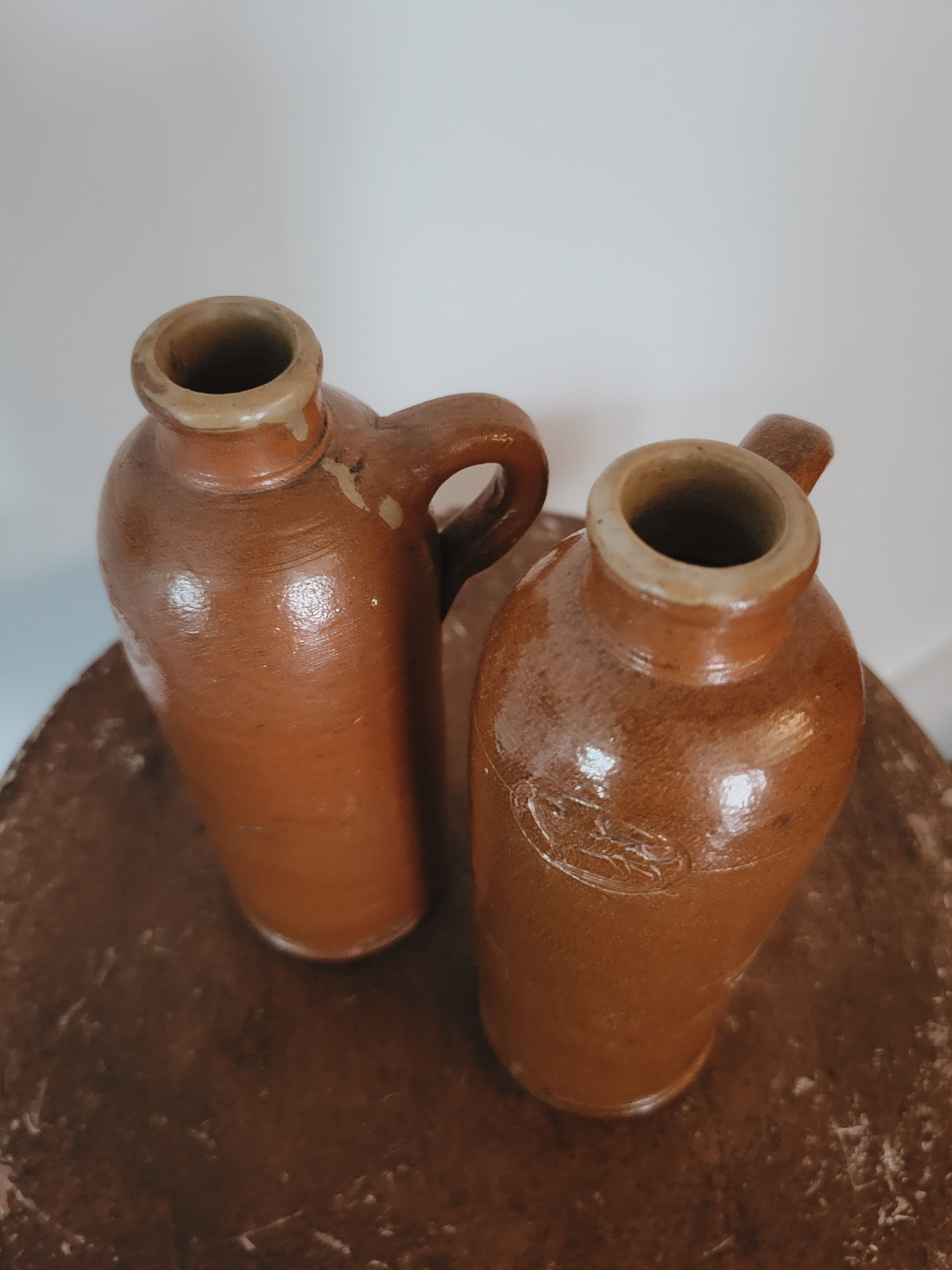 Pair of Vintage German Stoneware Jugs — view 3
