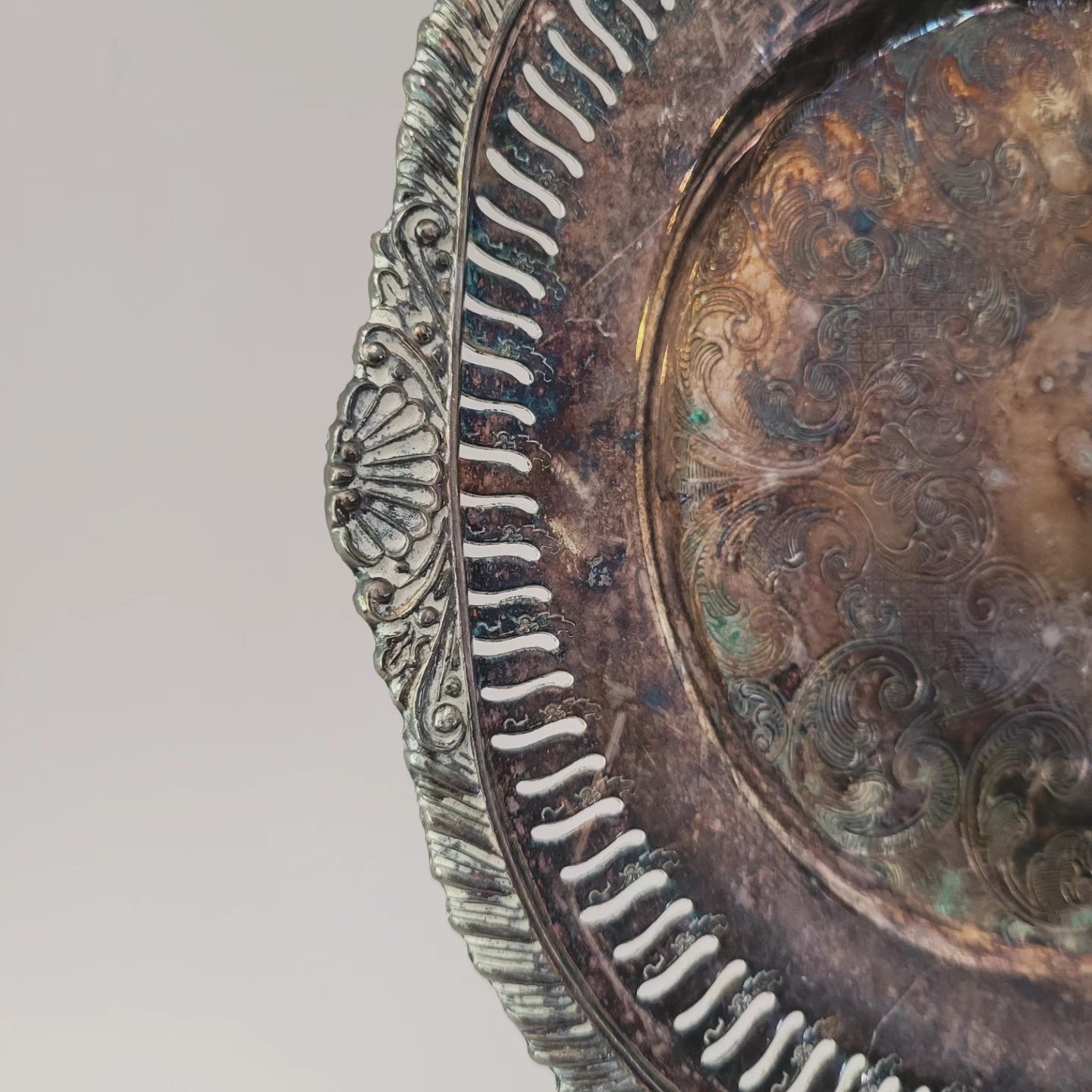 Vintage Silver-Plate Platter — view 2