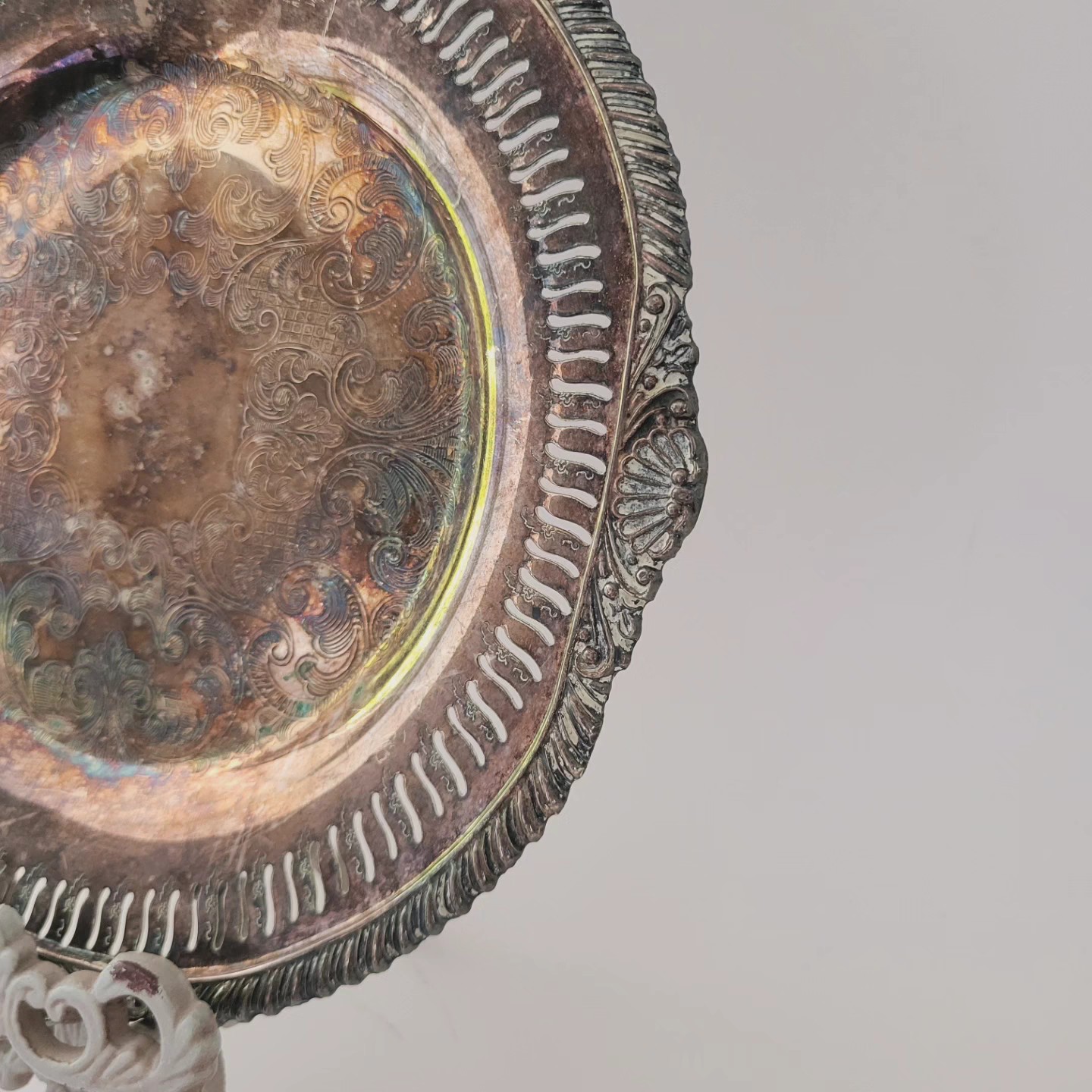 Vintage Silver-Plate Platter — view 3
