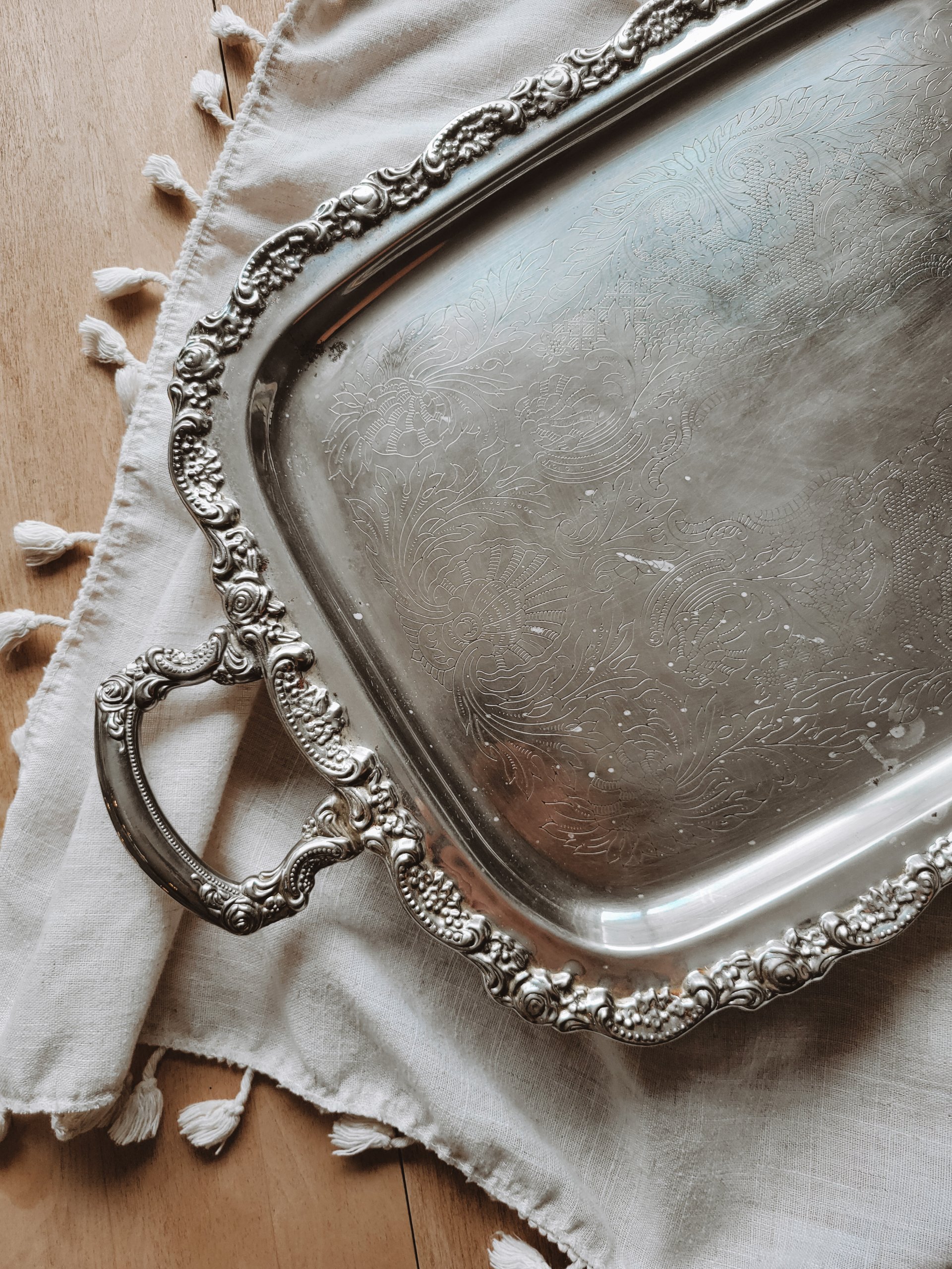 Large Footed Silverplate Tray — view 2