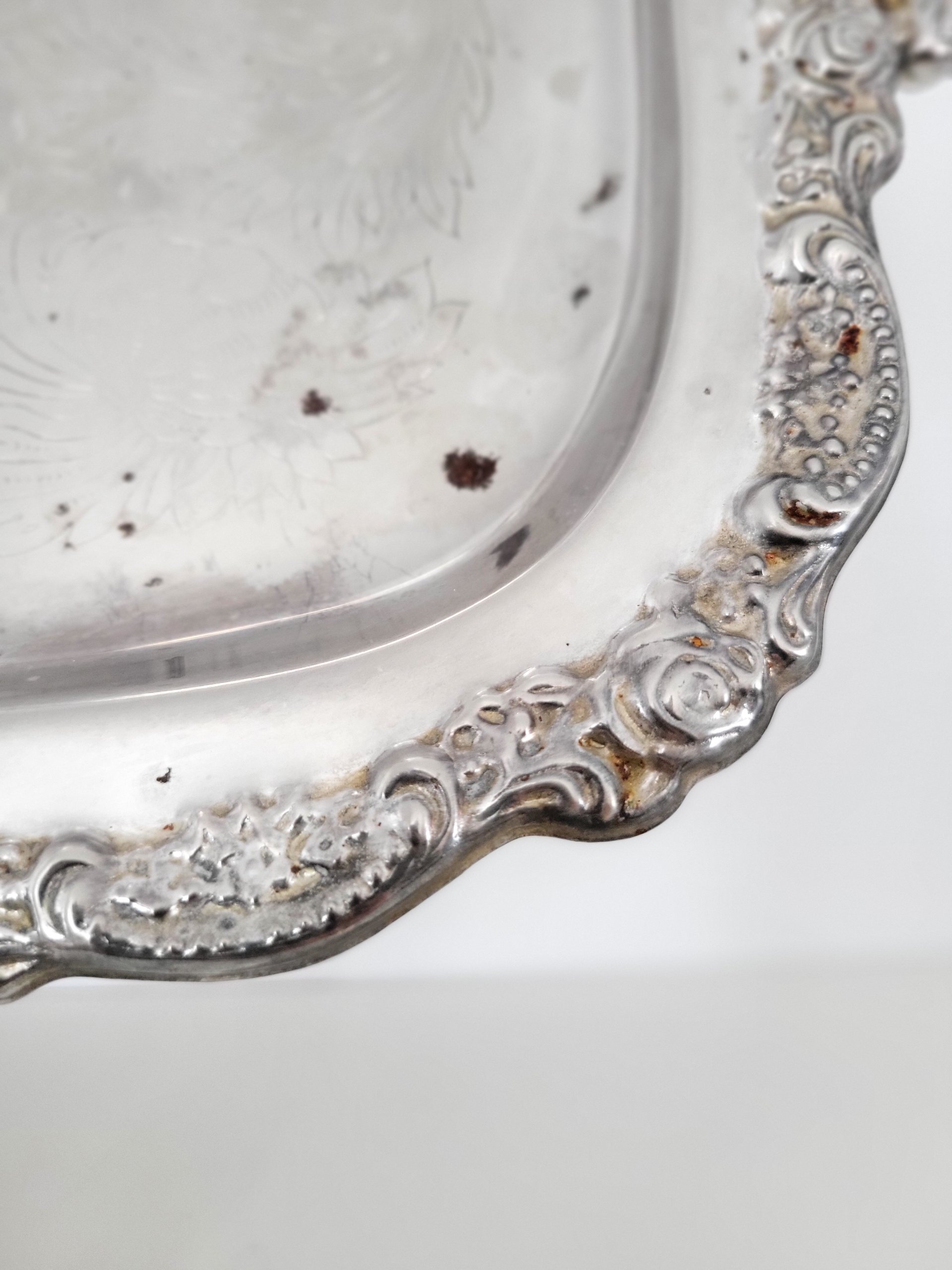 Large Footed Silverplate Tray — view 4