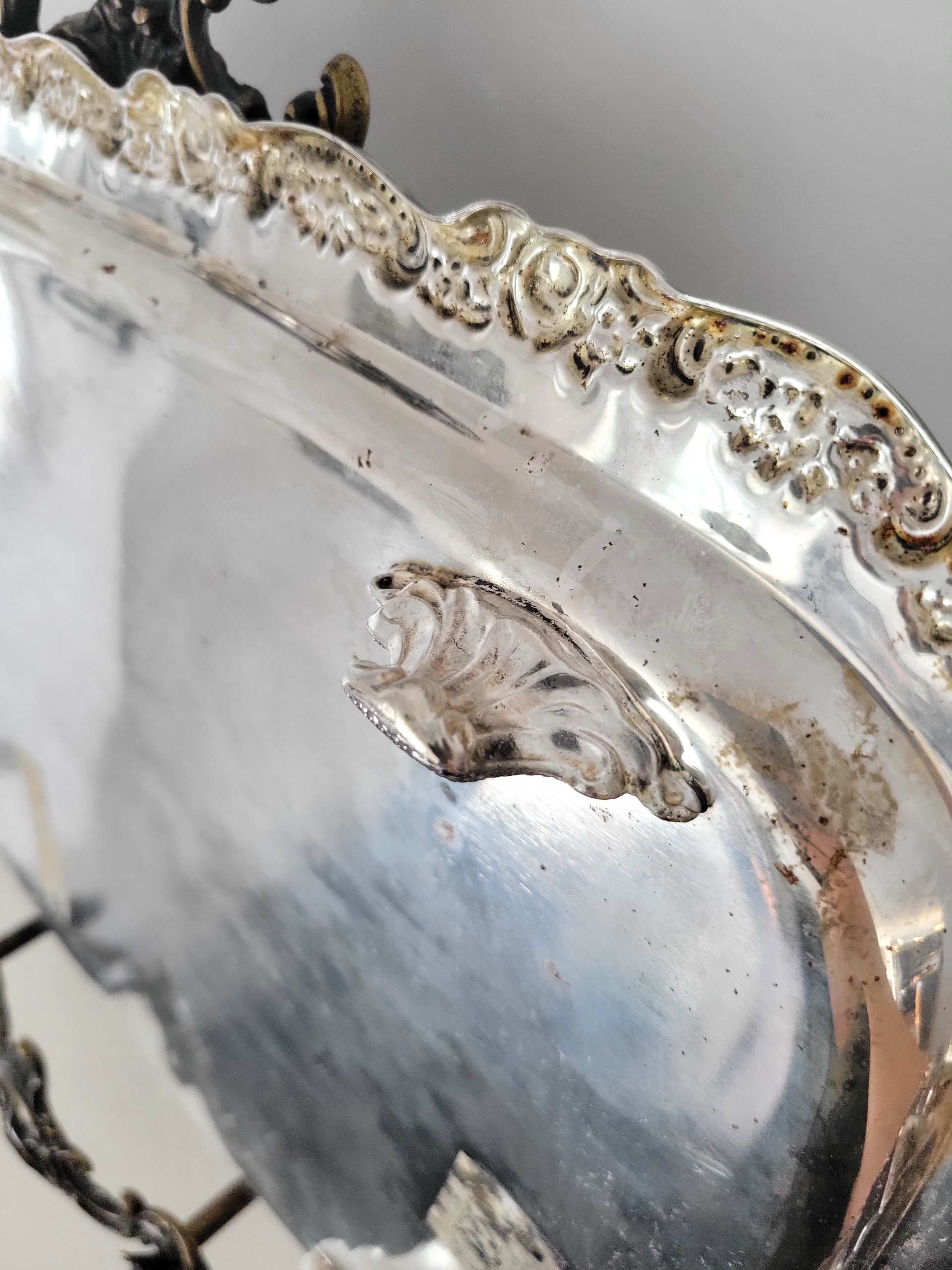 Large Footed Silverplate Tray — view 5