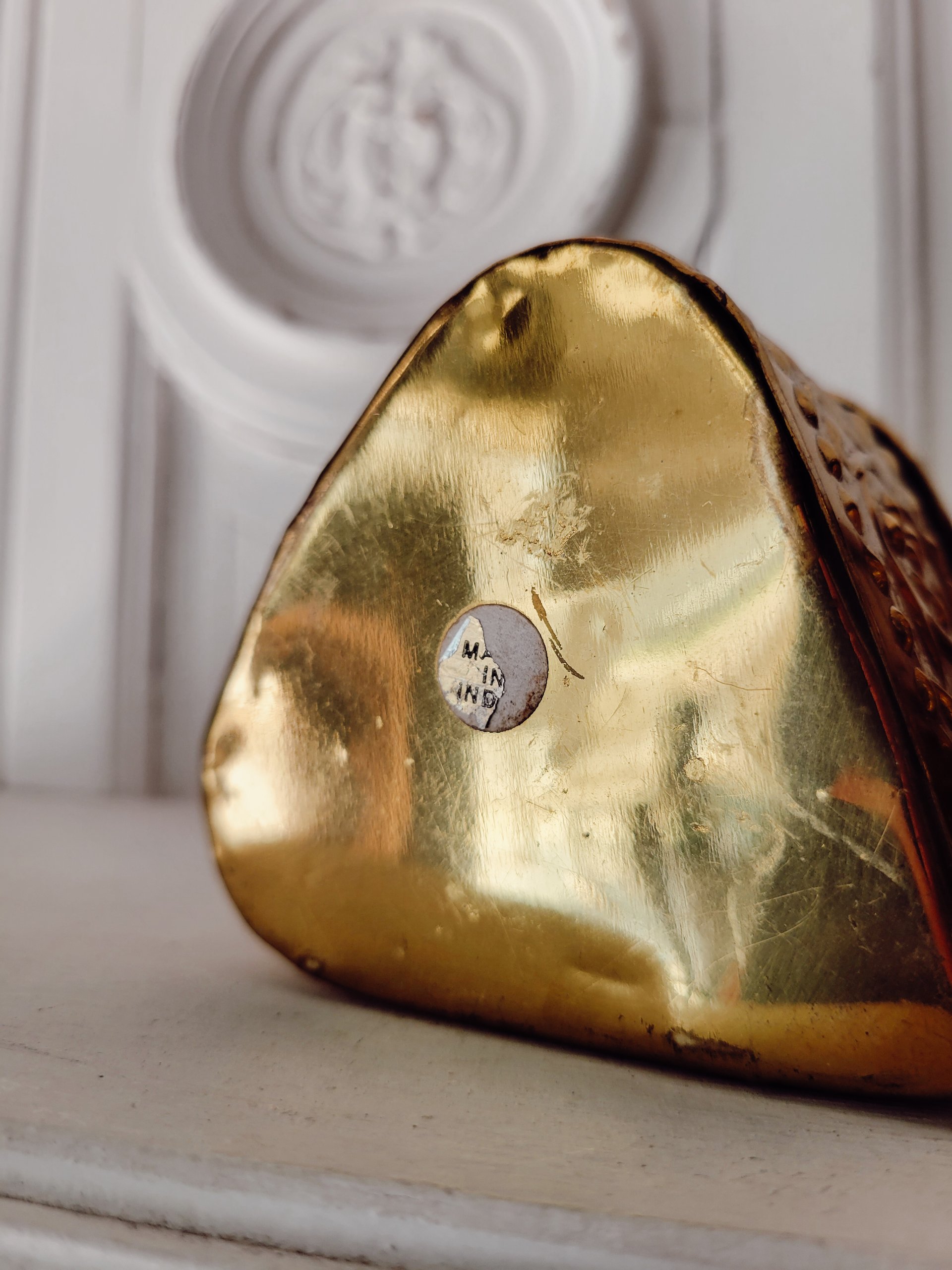 Pair of Pierced Brass Heart-Shaped Trinket Boxes — view 5