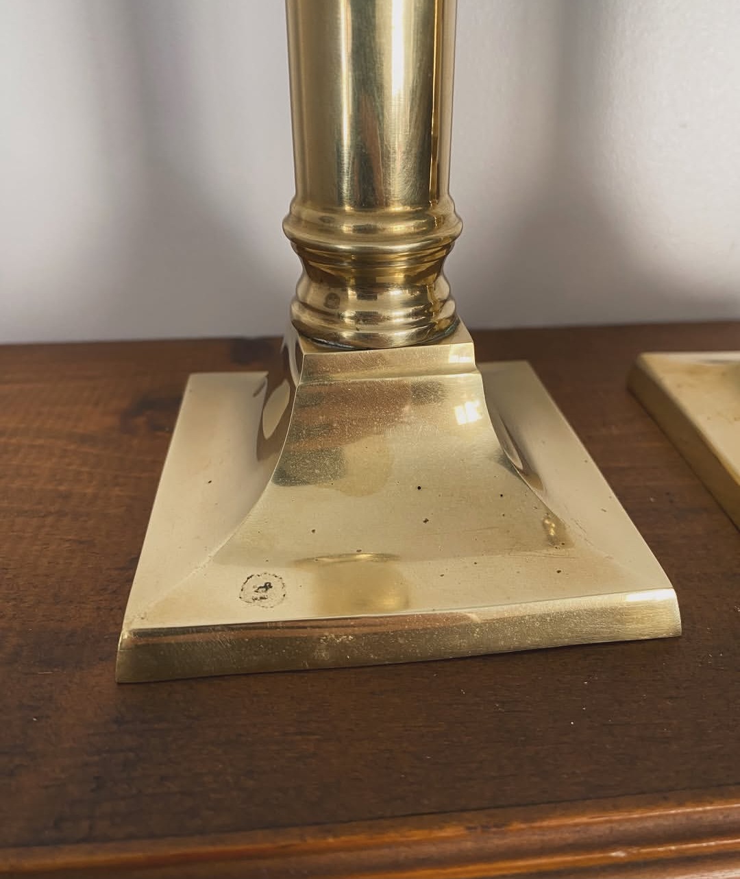 Solid Brass Taper Candlestick Pair — view 3