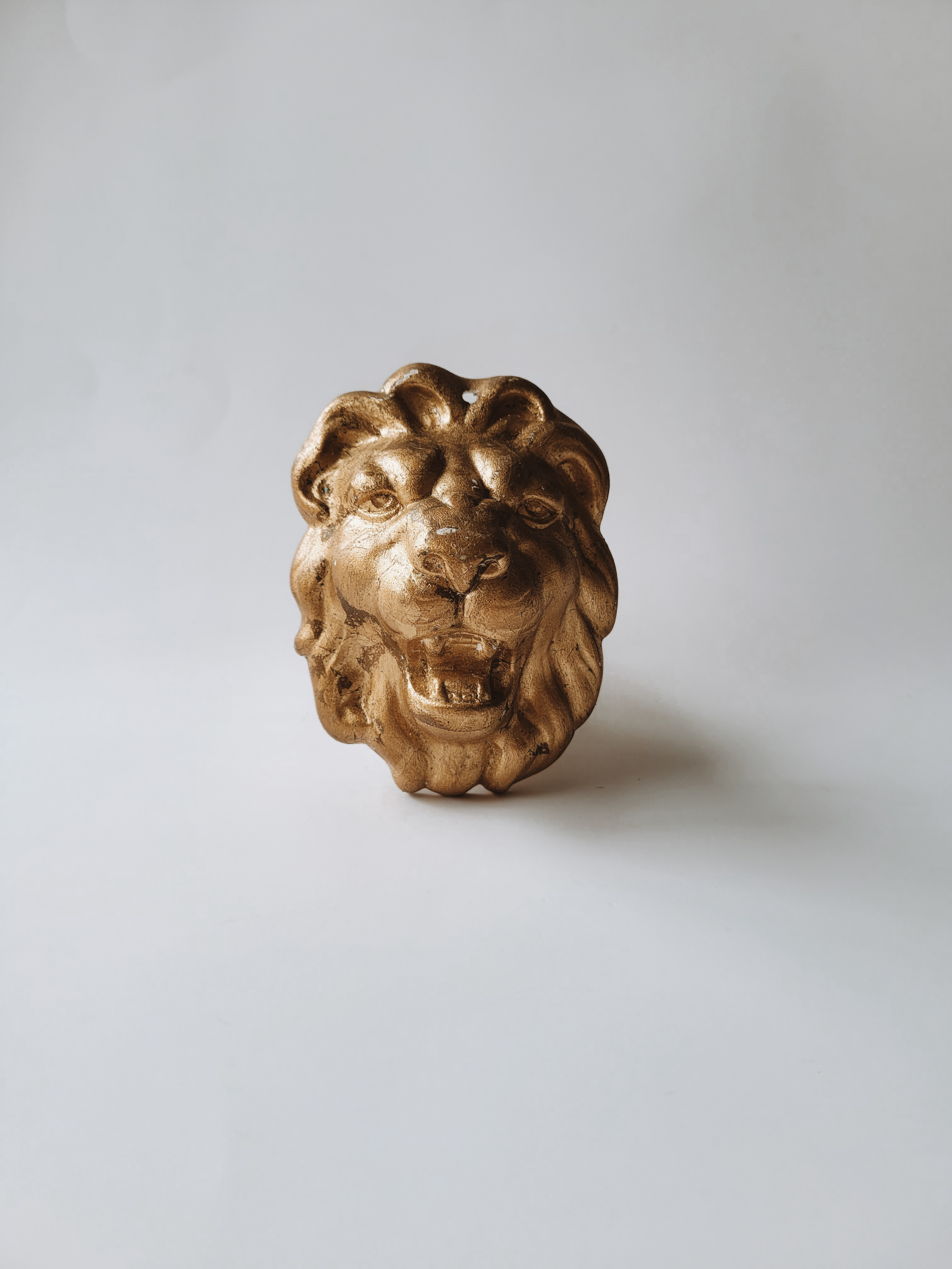 Gilt Lion Head Plaque