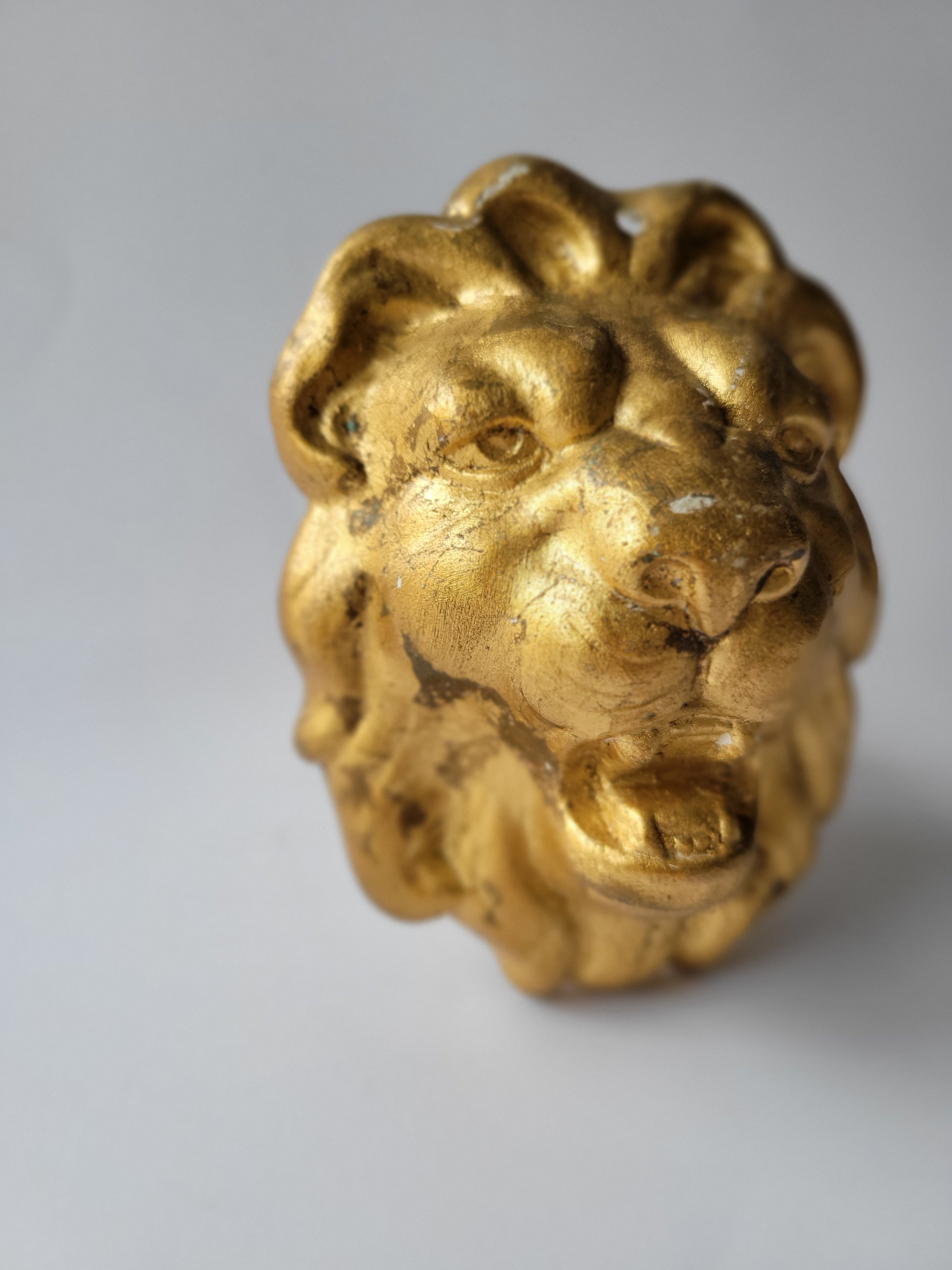 Gilt Lion Head Plaque — view 2