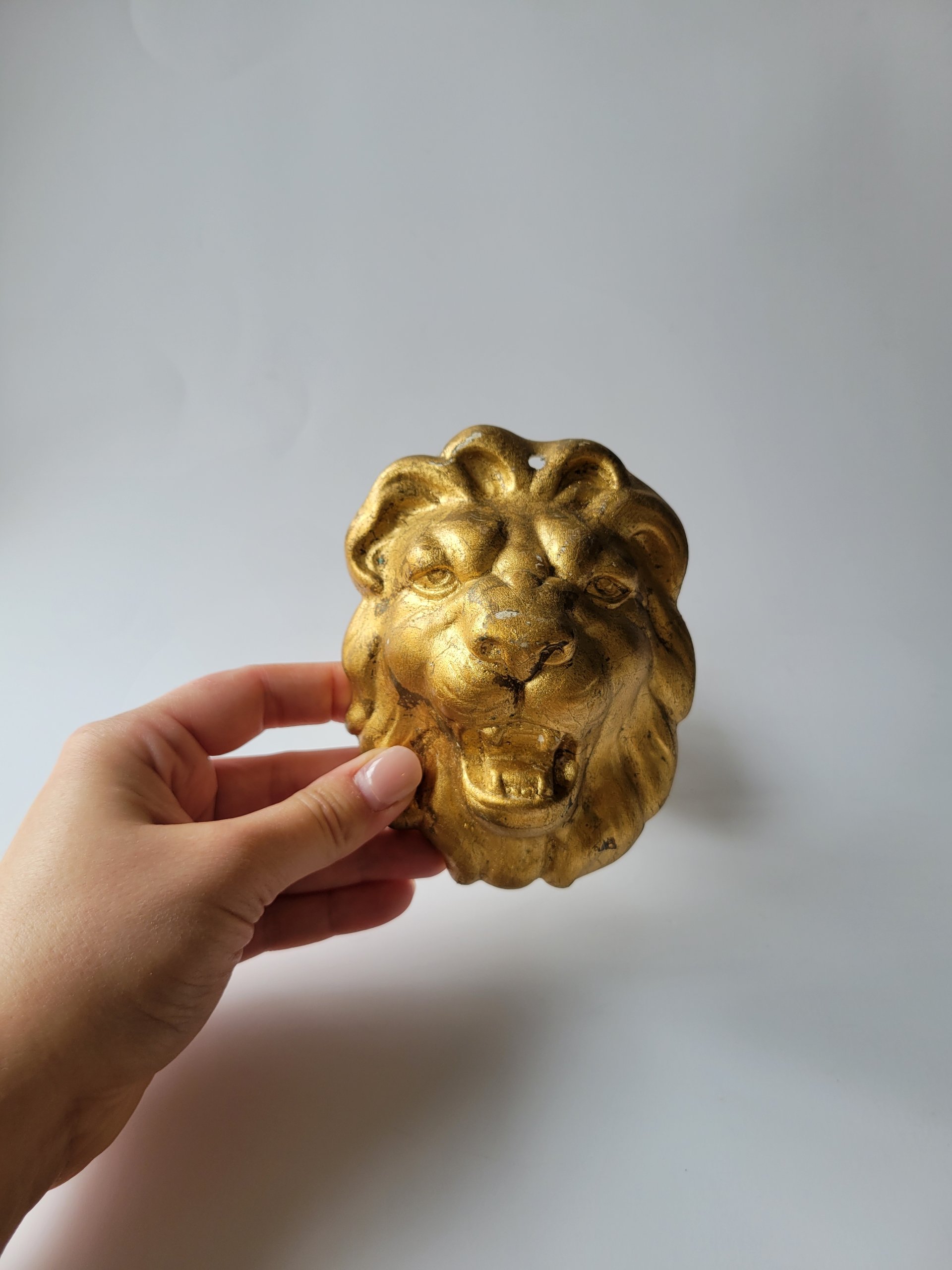 Gilt Lion Head Plaque — view 4