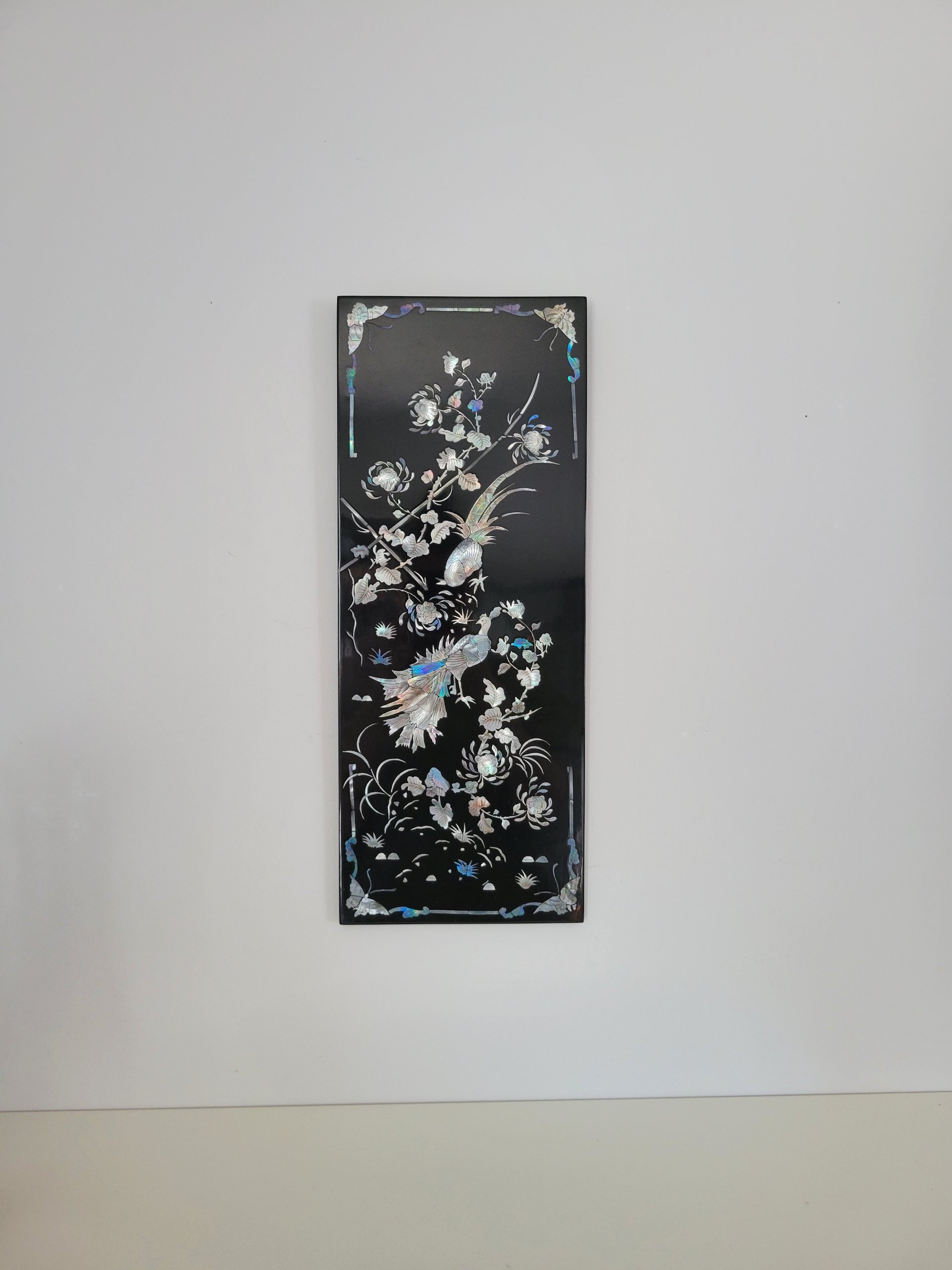 Chinese Black Lacquer Mother-of-Pearl Panel