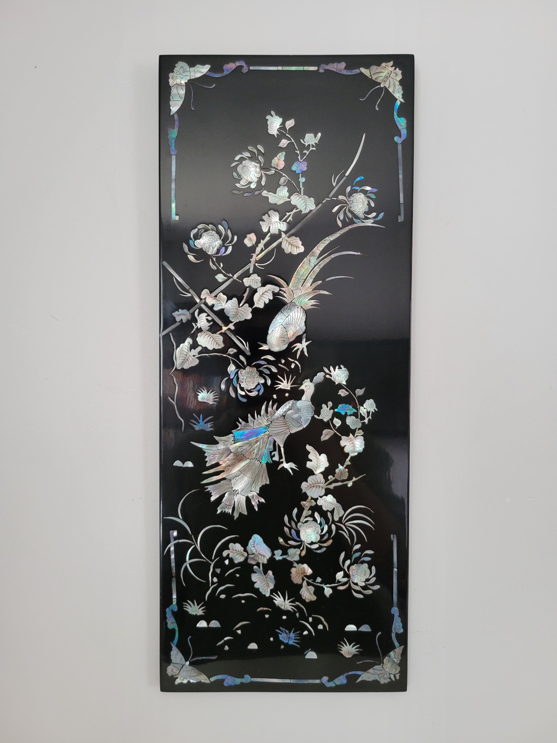 Chinese Black Lacquer Mother-of-Pearl Panel — view 2