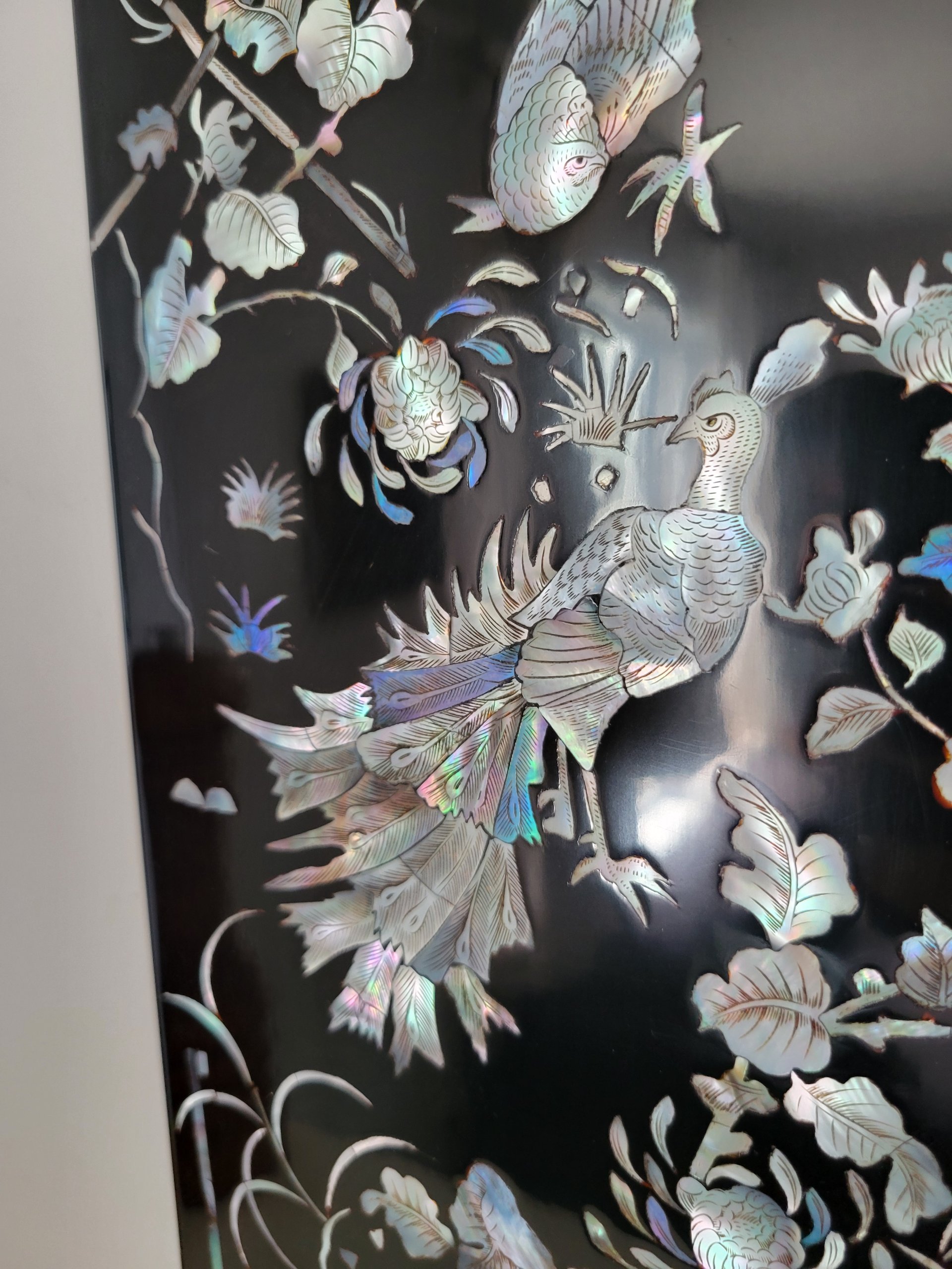 Chinese Black Lacquer Mother-of-Pearl Panel — view 3