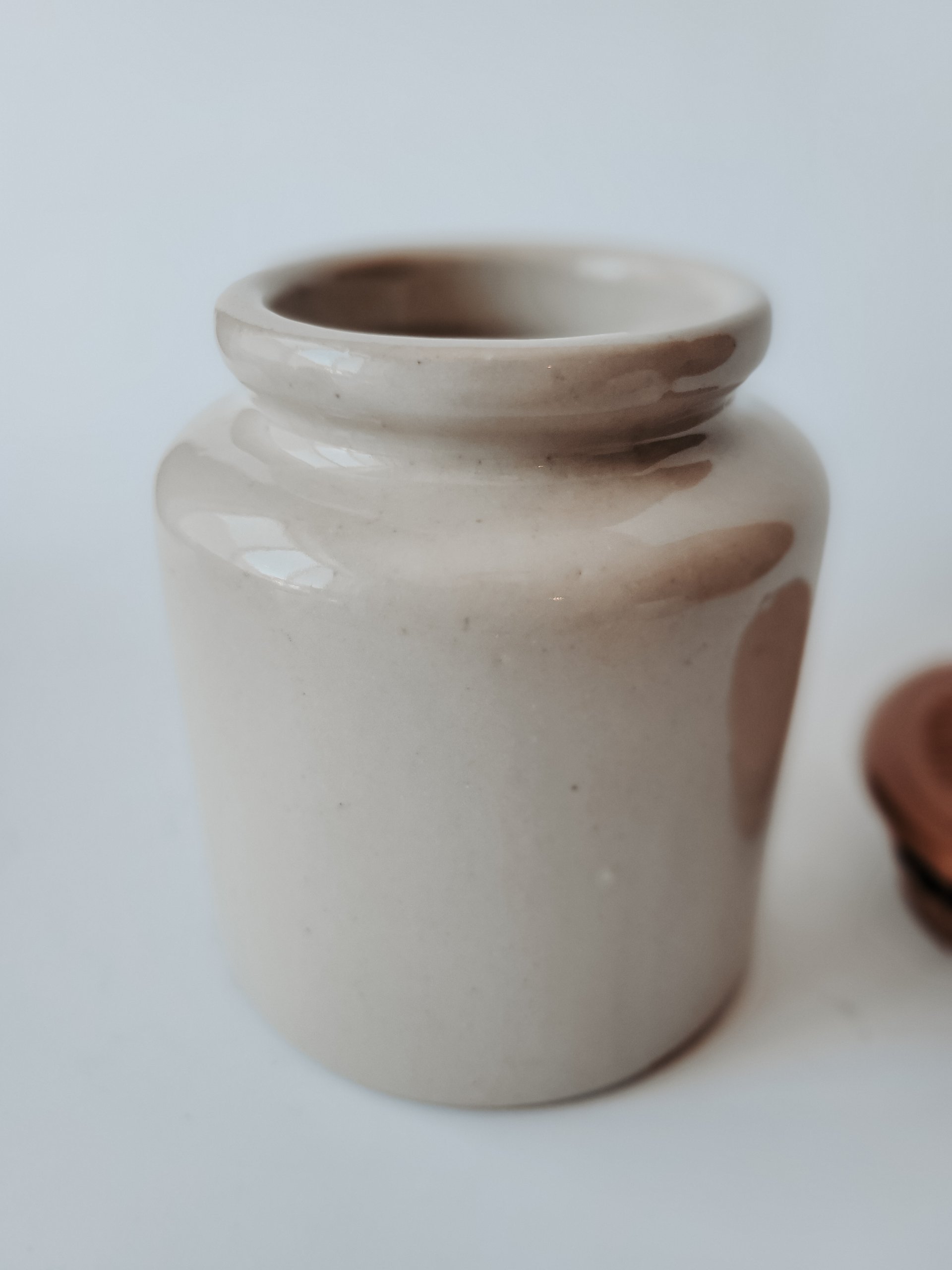 Vintage French Stoneware Croc — view 2