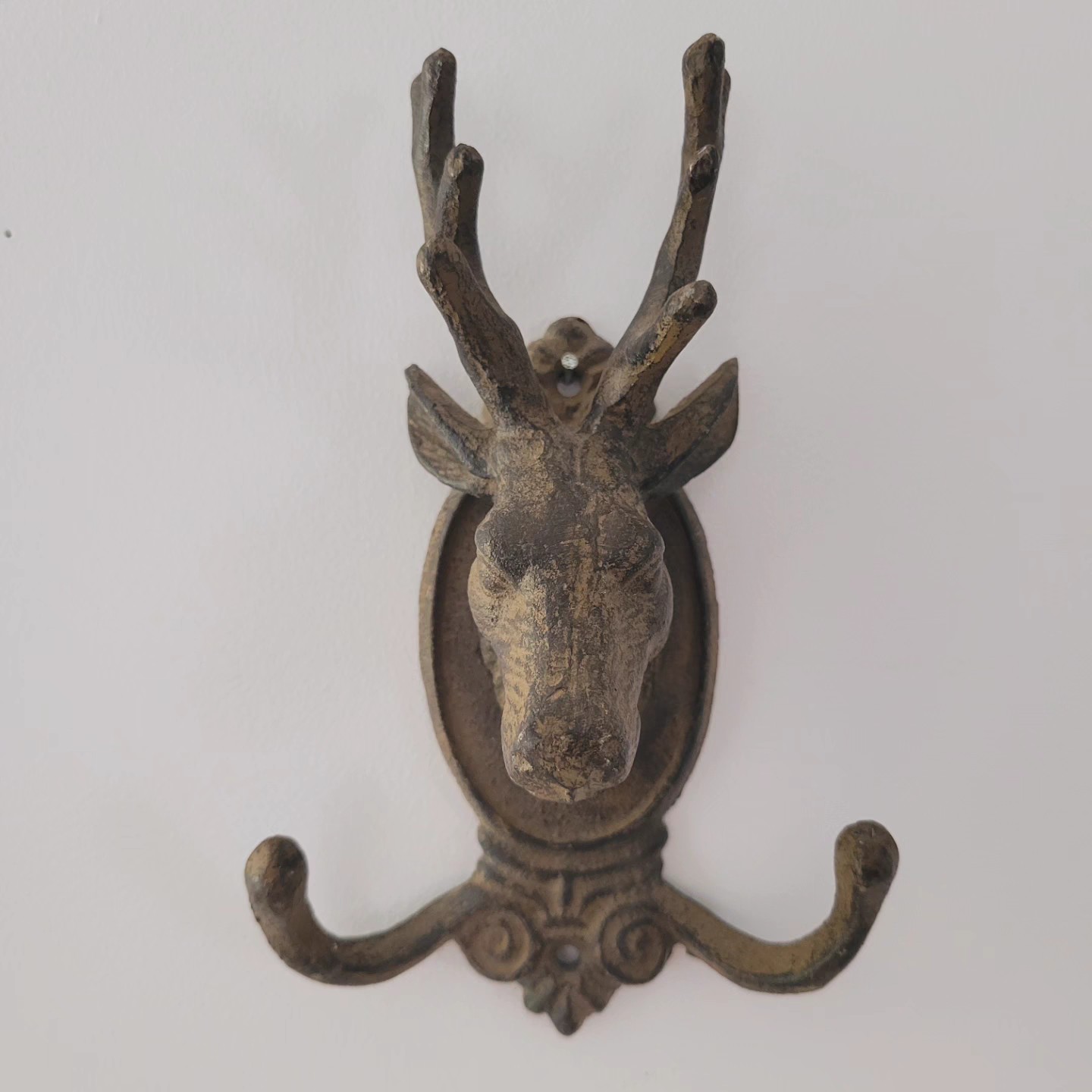 Cast Iron Stag Double-Arm Hooks