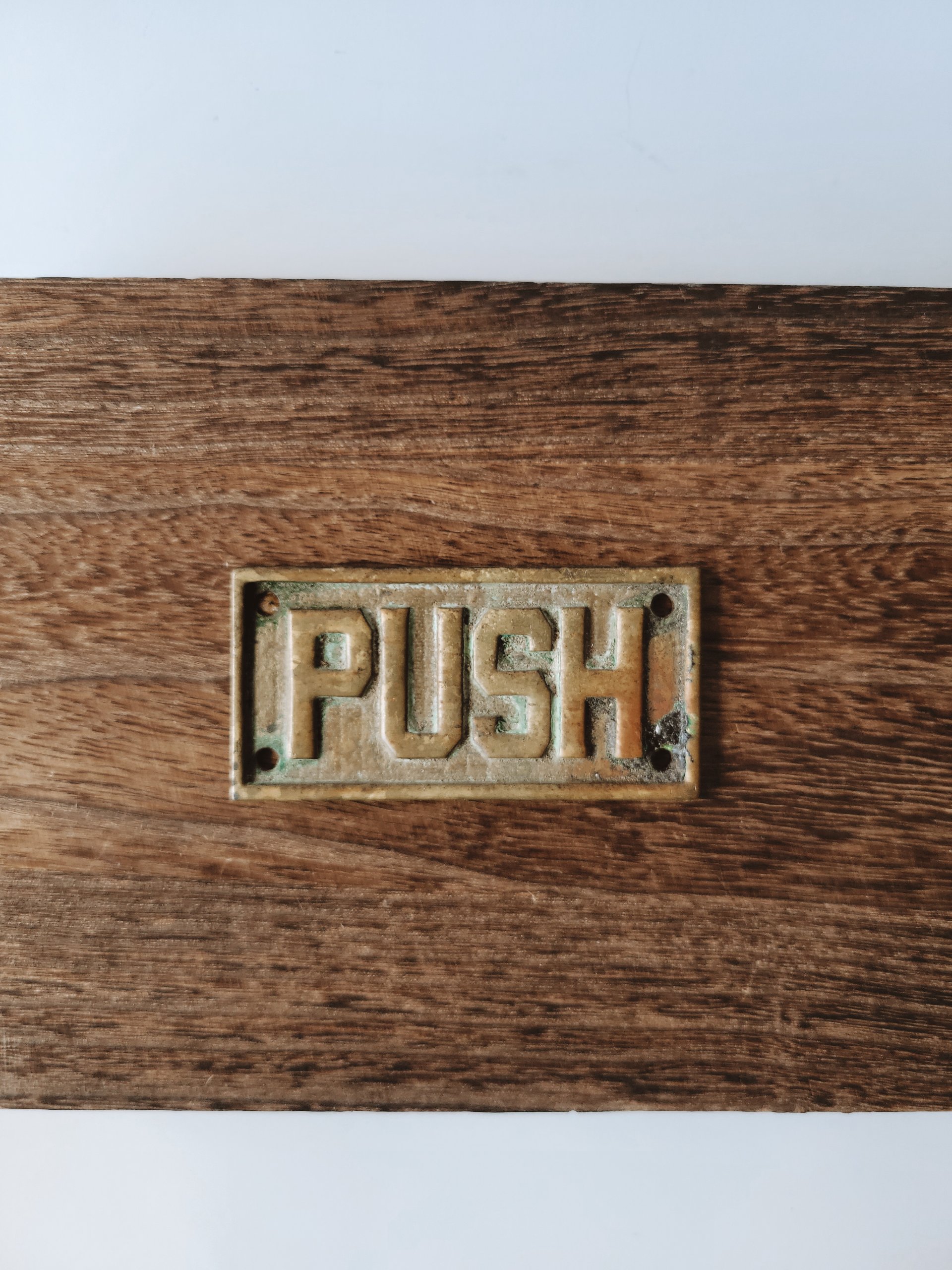 Vintage Brass “PUSH” Door Sign