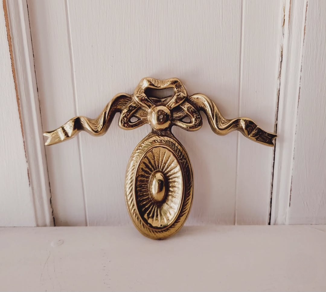 Pair of Vintage Brass Wall Pediments