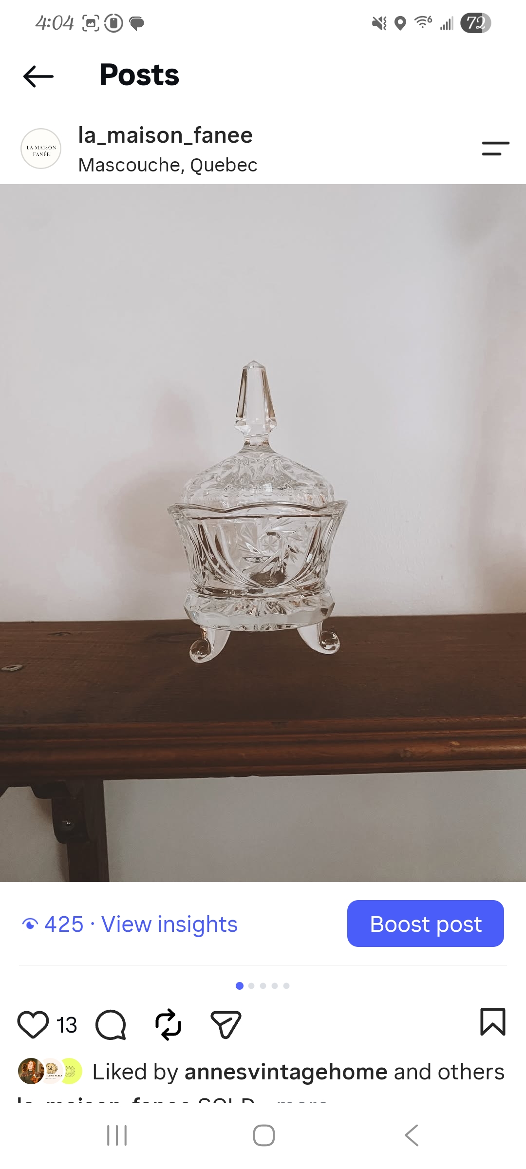 Vintage Crystal Candy Dish