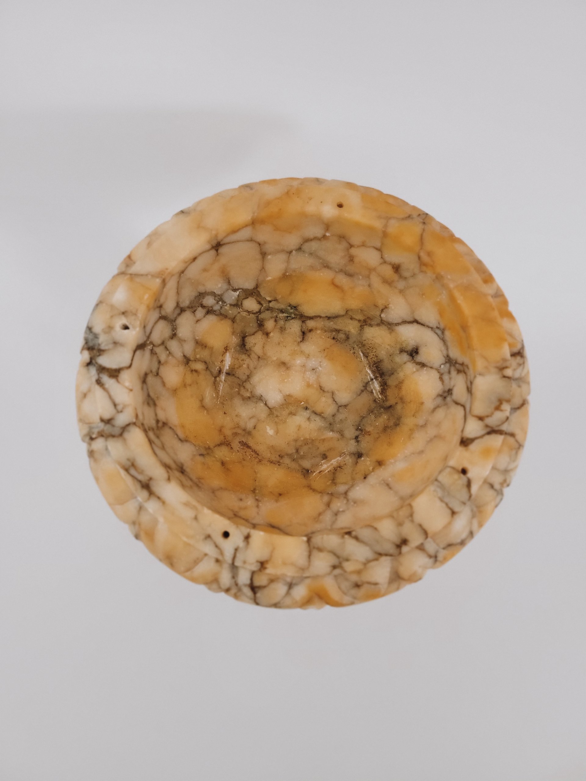 Orange Alabaster Birdbath — view 2