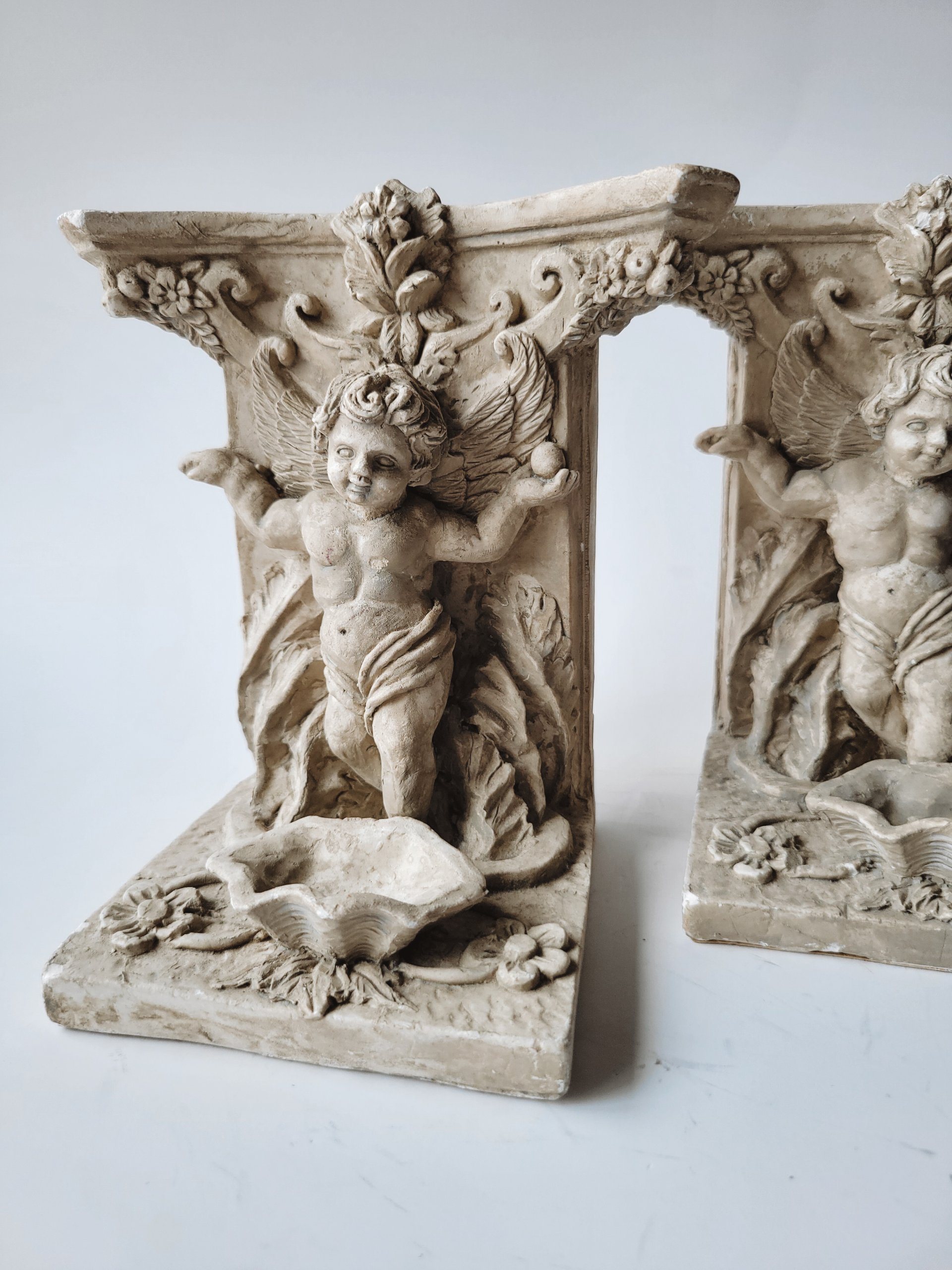 Vintage Cherub Bookends — view 2