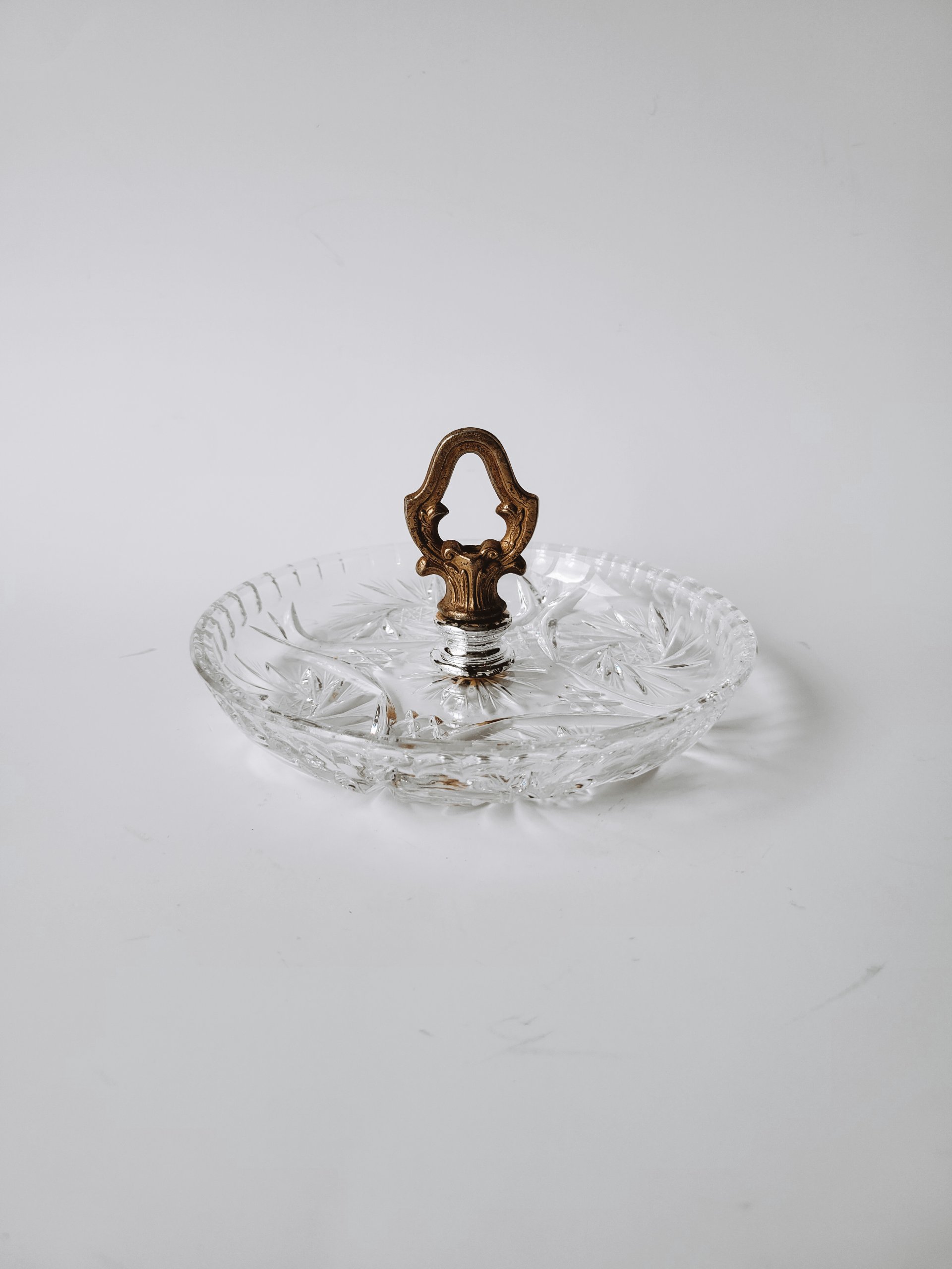 Vintage Crystal Tidbit Dish