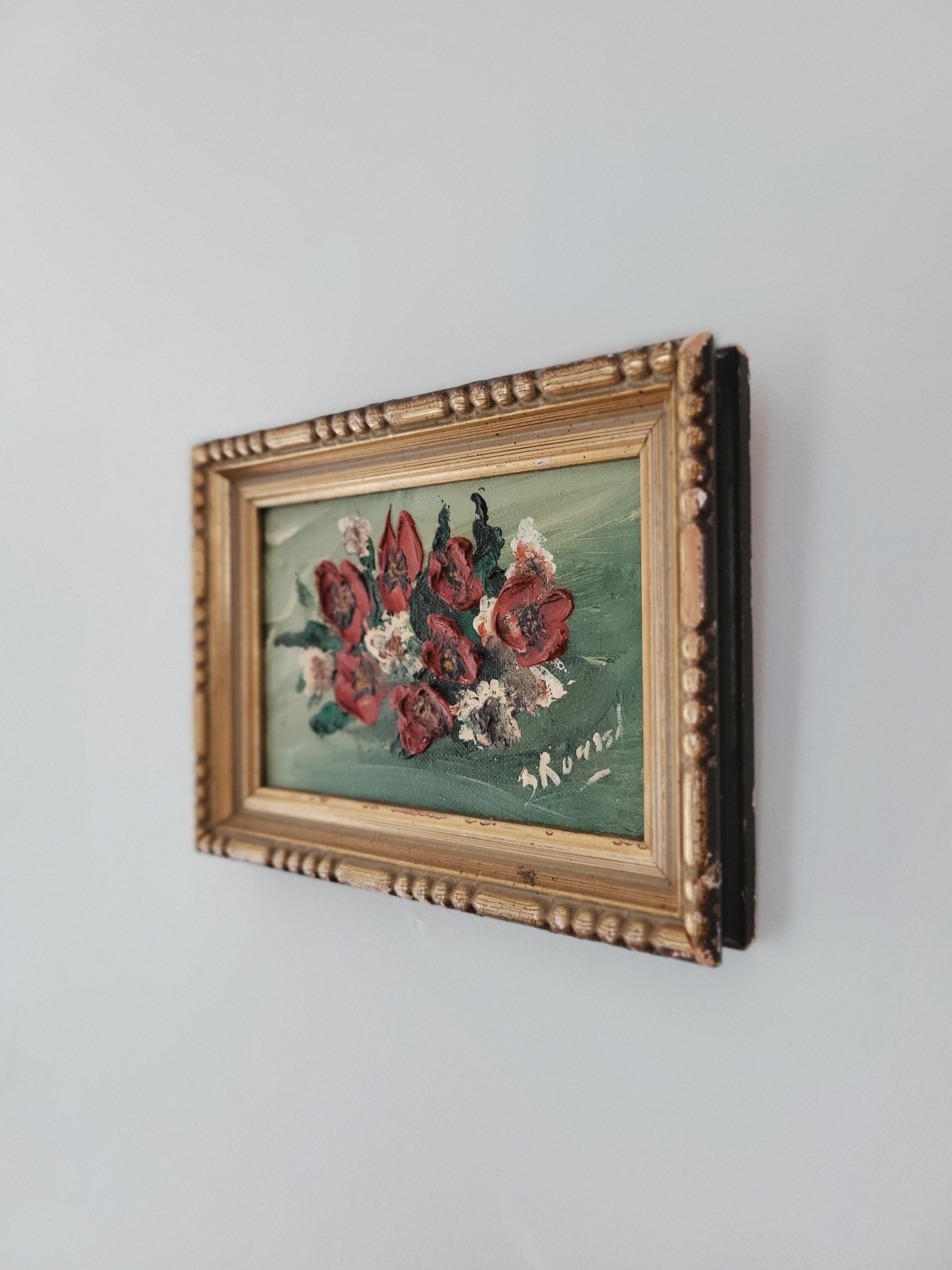 Original Floral Painting on Board — view 2