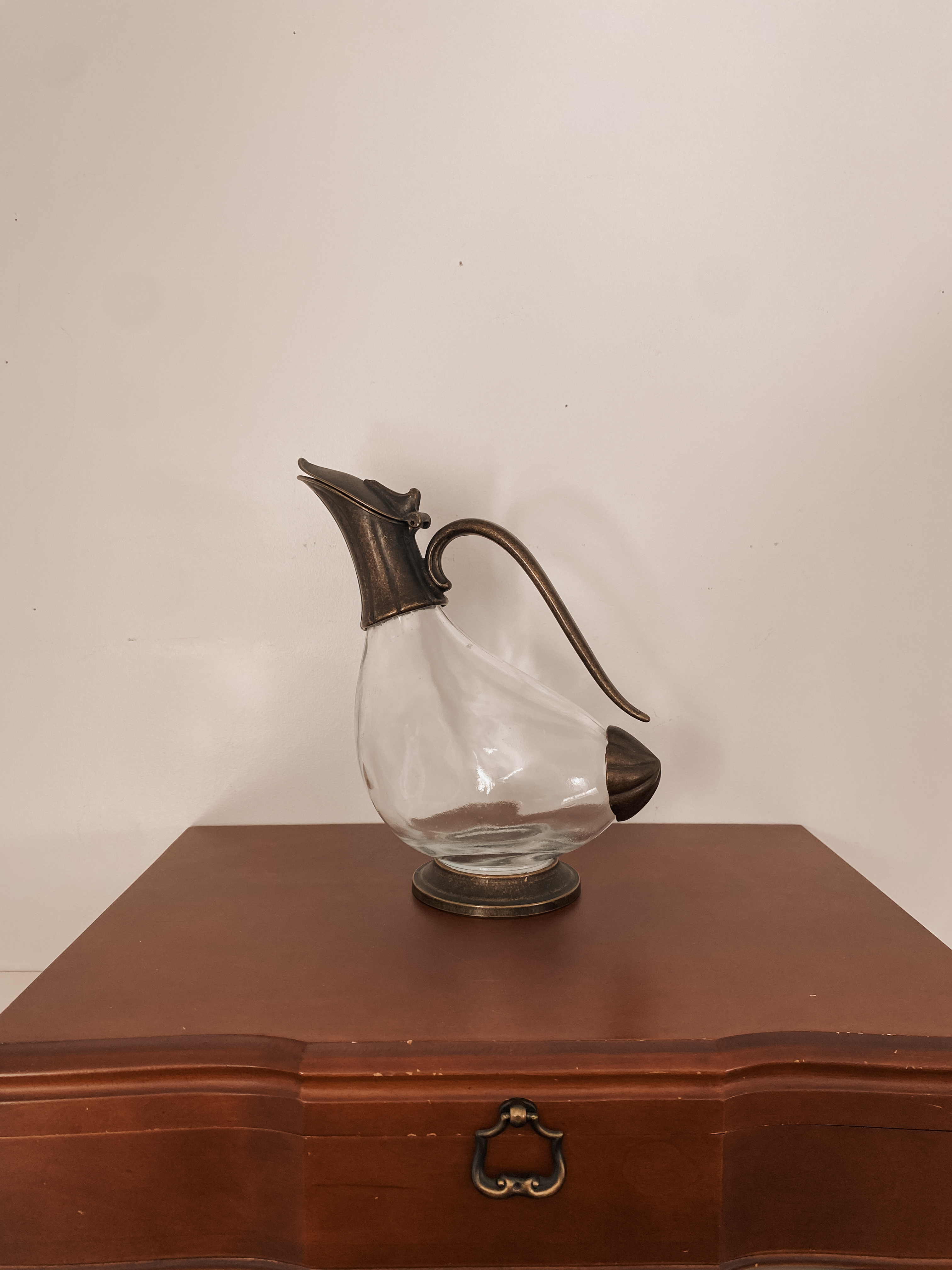 Vintage Brass Duck Claret Pitcher