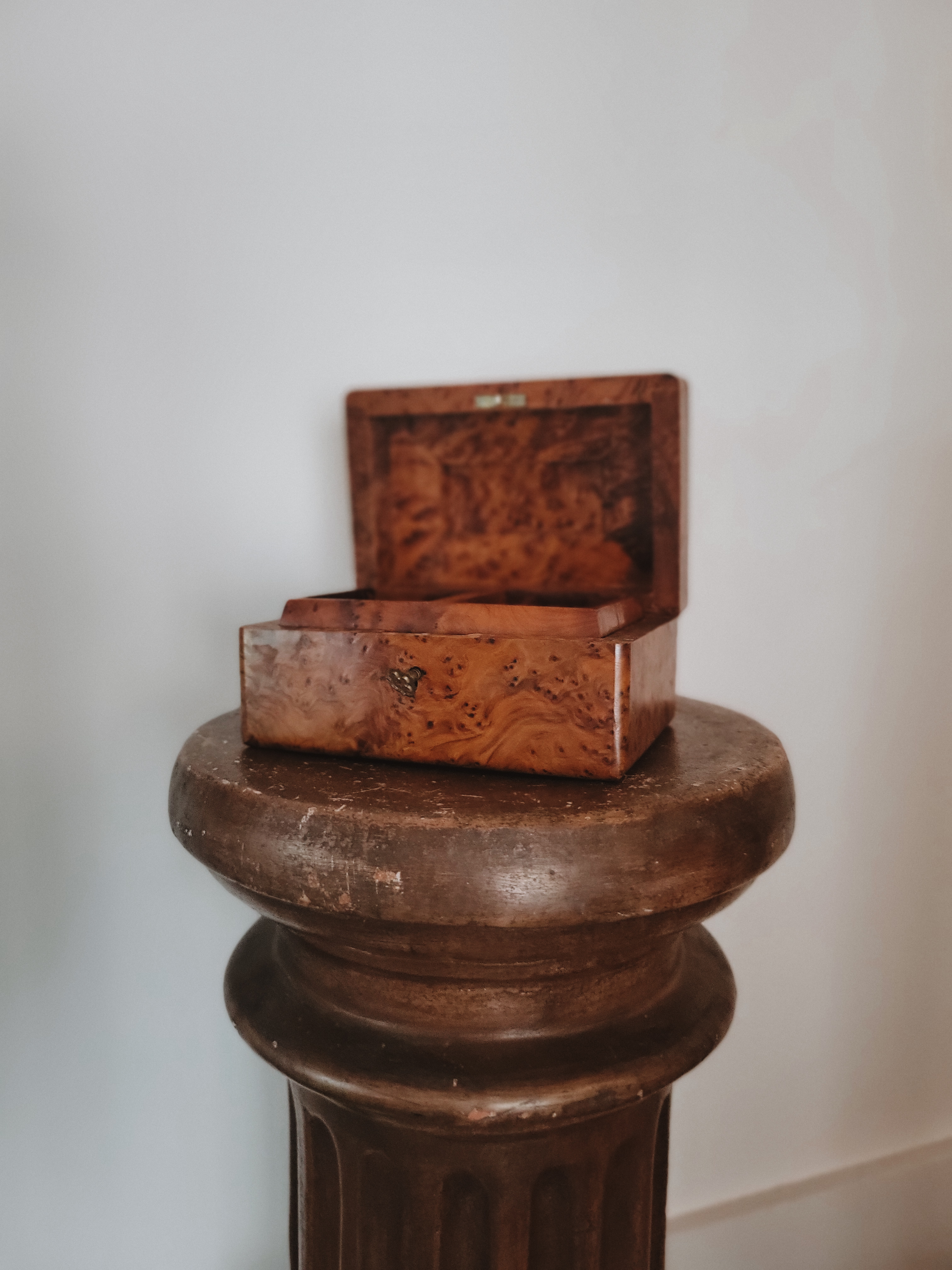 Moroccan Burl Wood Box with Lock & Key — view 2