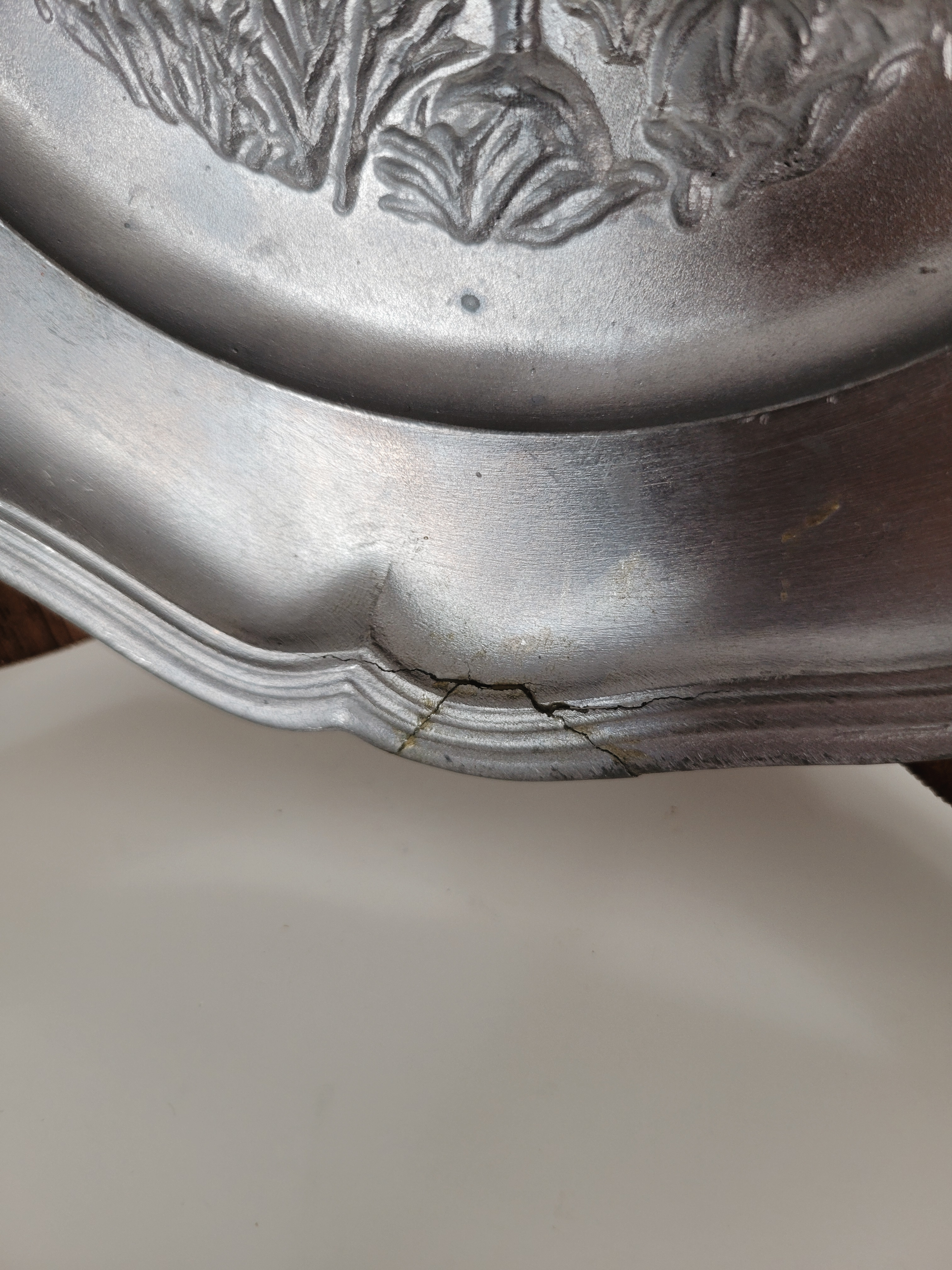 Vintage Pewter Turkey Plate — view 4
