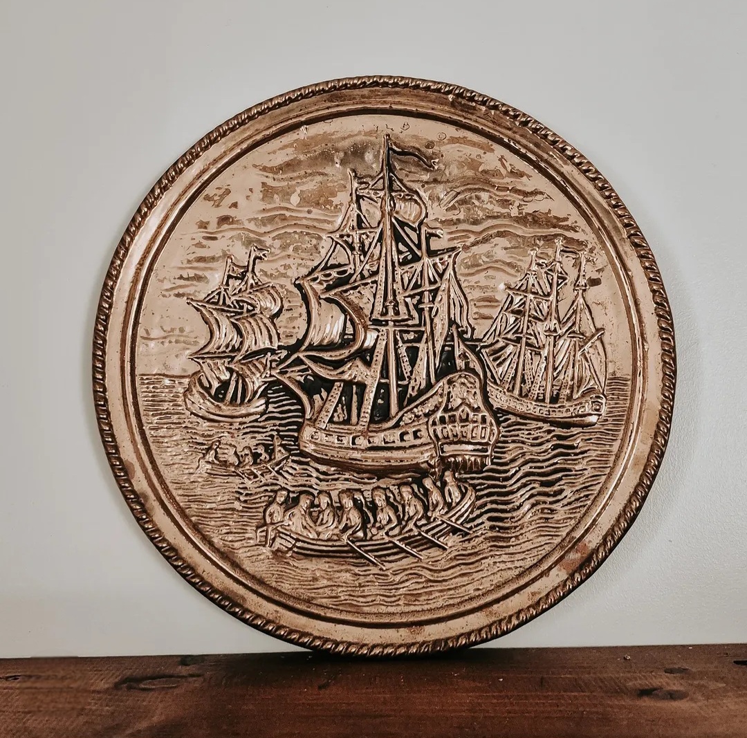 Vintage English Peerage Brass Nautical Plate