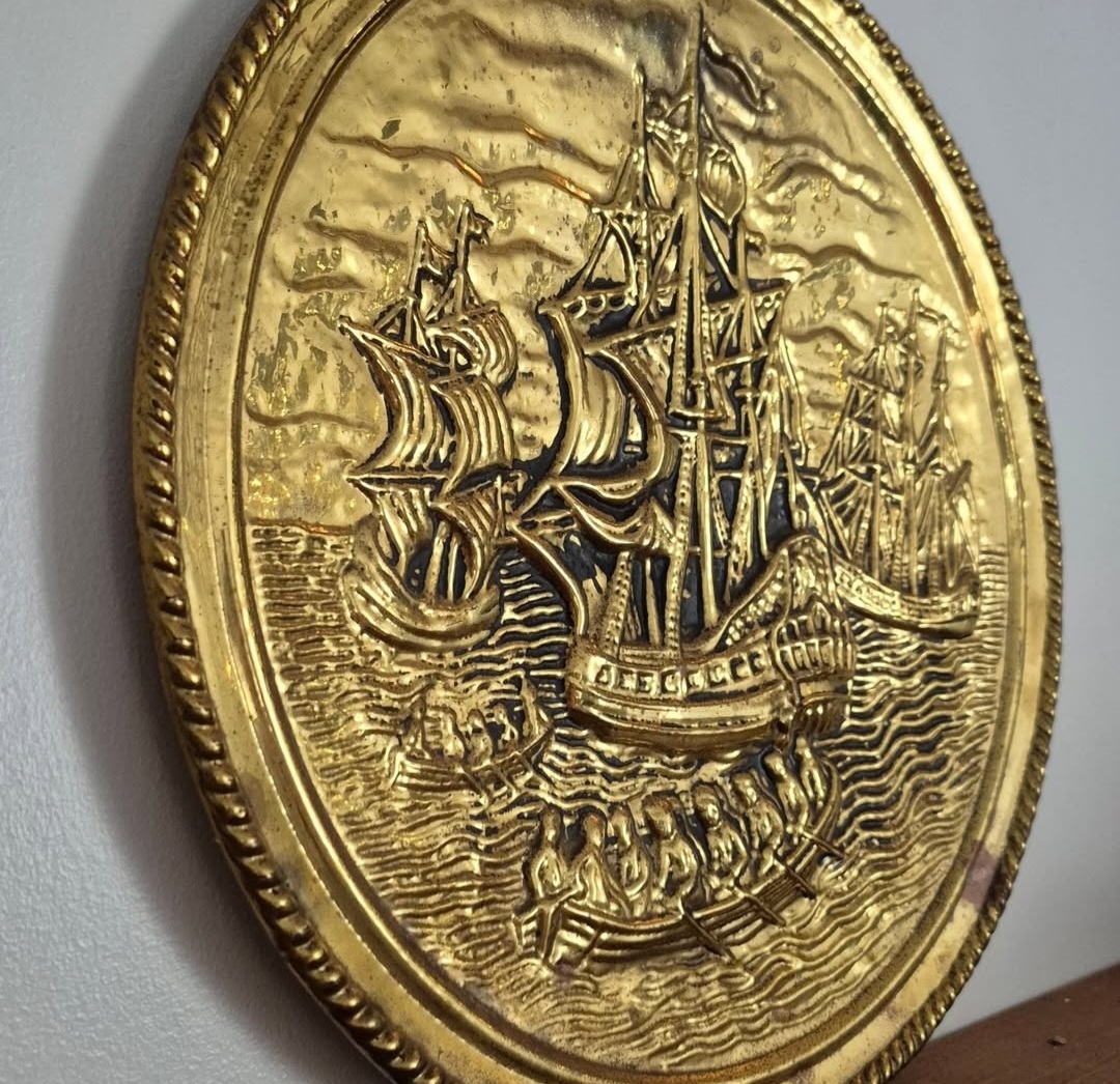 Vintage English Peerage Brass Nautical Plate — view 2